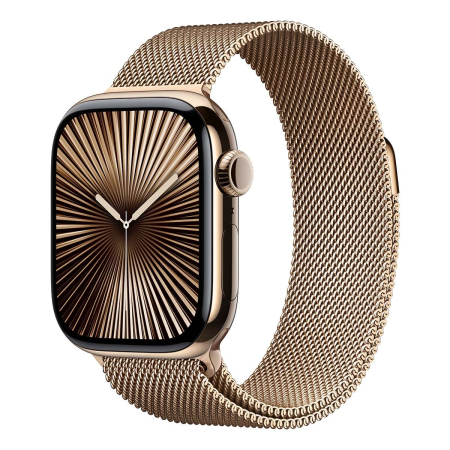 Apple Watch Series 10 46 мм, M/L (160–210 мм), Titanium Case GPS+Cellular, Milanese Loop, Gold (золото)